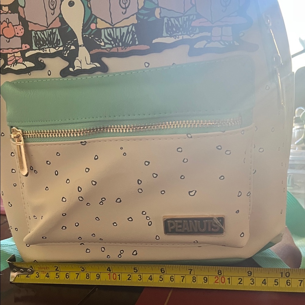 Peanuts Kids Backpack - Teal and White “ 6 X 13” backpack - Picture 5 of 13